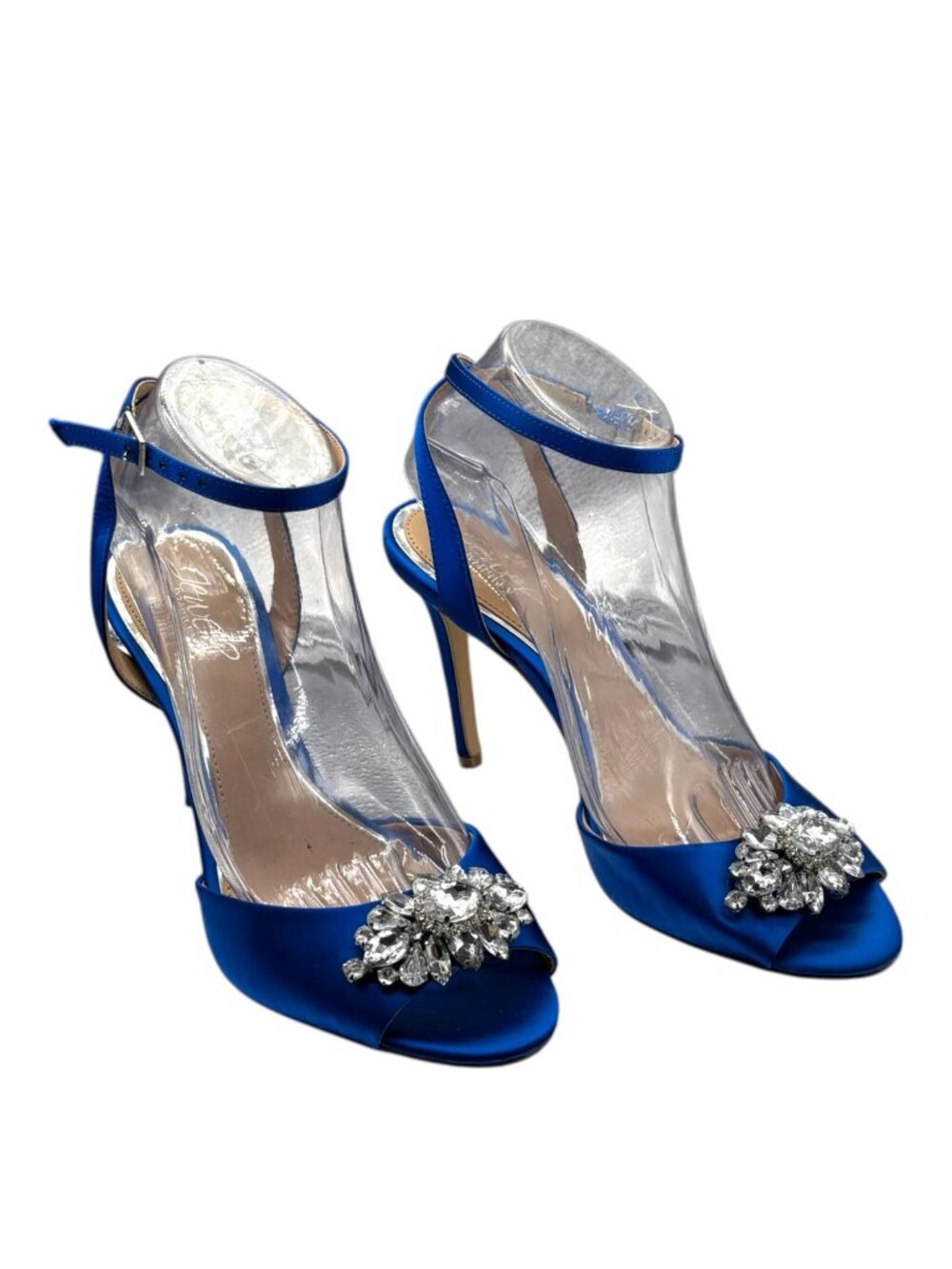 Jewel Badgley Mischka Hayden Embellished Sandals 8 Rhinestone Stiletto Pumps
